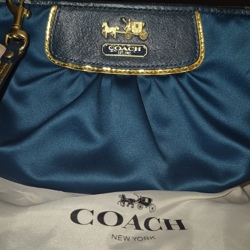 Coach Teal Large Wrislet Clutch
